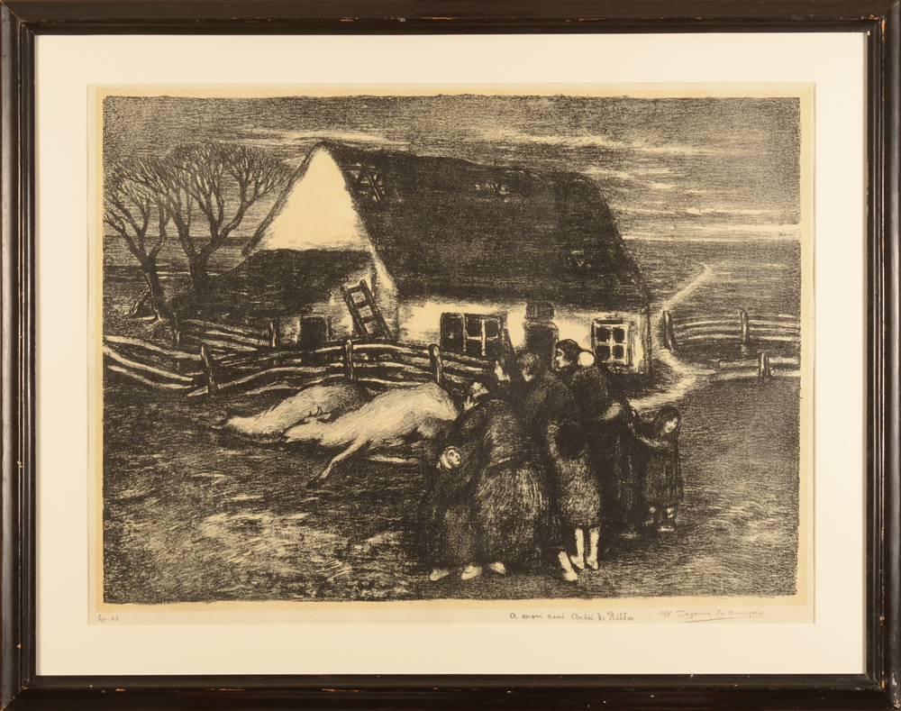 William Degouve de Nuncques — the lithograph in its frame<br>