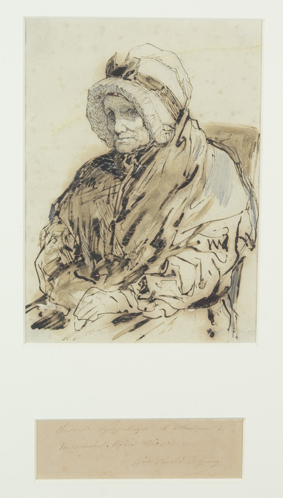 Charles Degroux — Dessin original, encre et crayon sur papier, ancienne collection Alfred Verwée