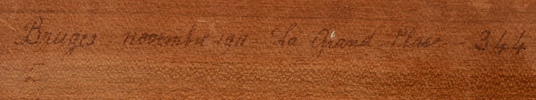 Marcel Marie Delamarre de Monchaux — Title and date at the back of the panel