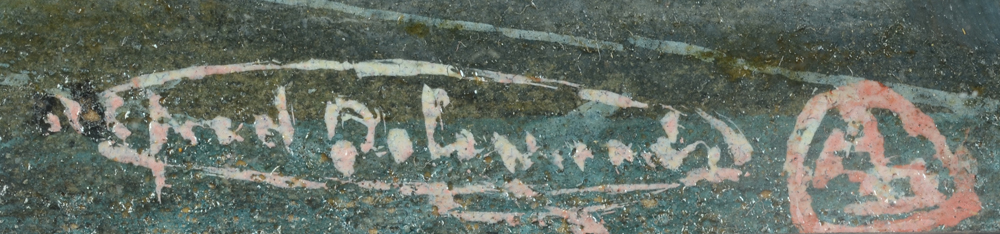 Alfred Delaunois — Signature and monogram of the artist, bottom right.
