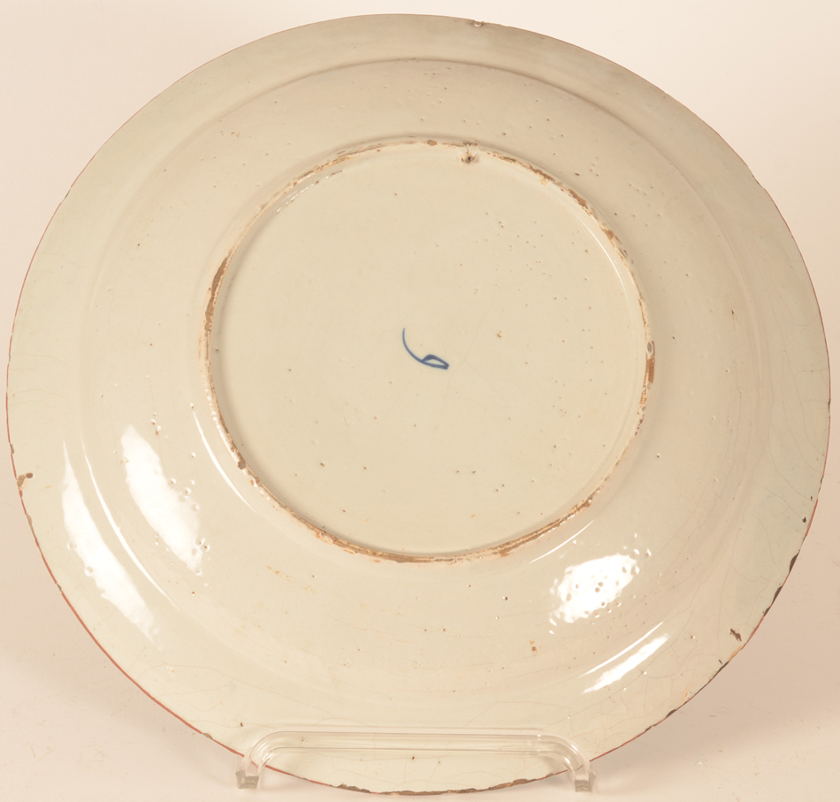 Delft blue and white charger — Back of the charger