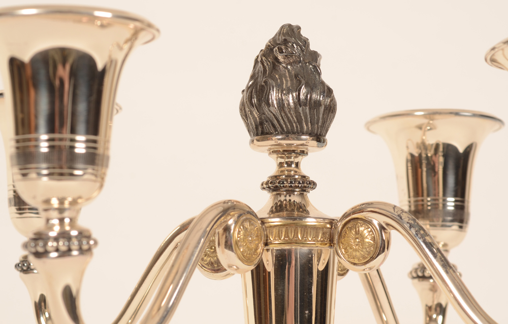 Delheid Freres — Detail of the flame final, not varnished<br>