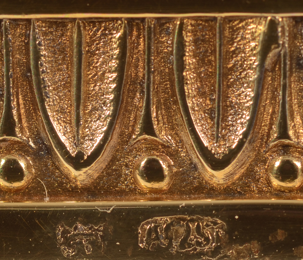 Delheid Freres — Marks near the rim of the piece<br>