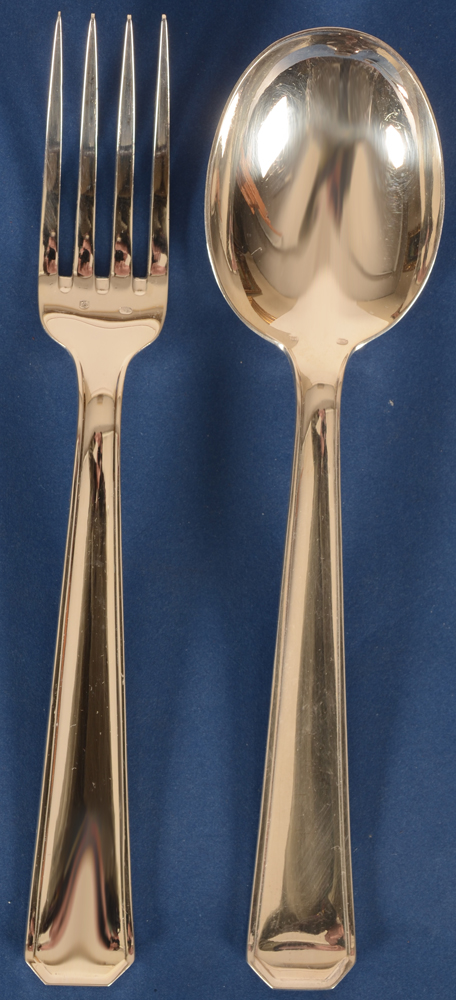 Delheid Frères — 12 couverts en argent massif art deco
