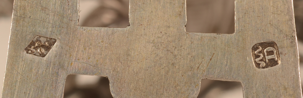 Delheid Frères — Makers mark and alloy mark at the back of each piece