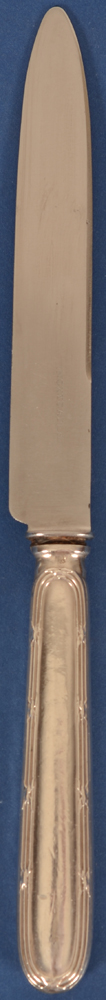 Delheid Frères — 12 couteaux en argent et lame d'origine en inox de Delhied, modèle rubans croisés, à restaurer