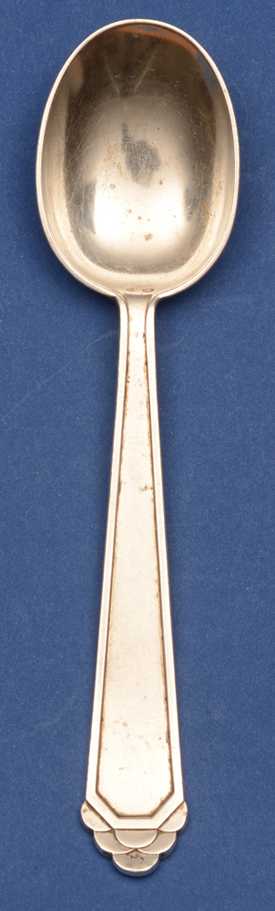 Delheid Freres — Cuillier art deco en argent de Delheid (Bruxelles), modele 40, le plus rare des modeles art deco