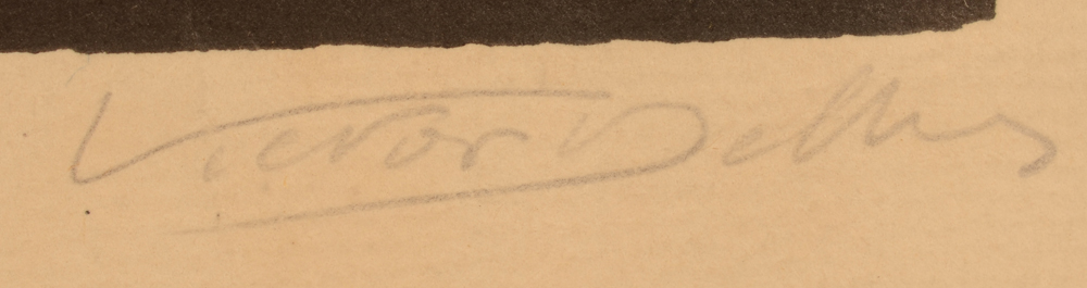 Victor Delhez — Signature of the artist, bottom right