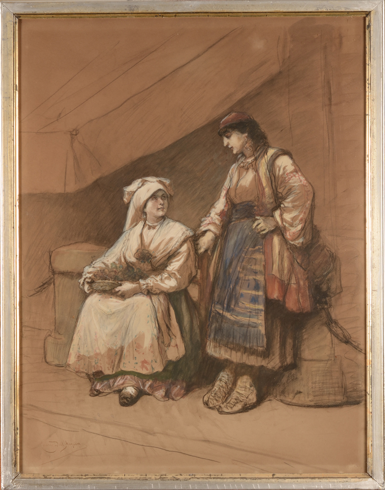 Cesare Dell'Acqua — The watercolour in its frame
