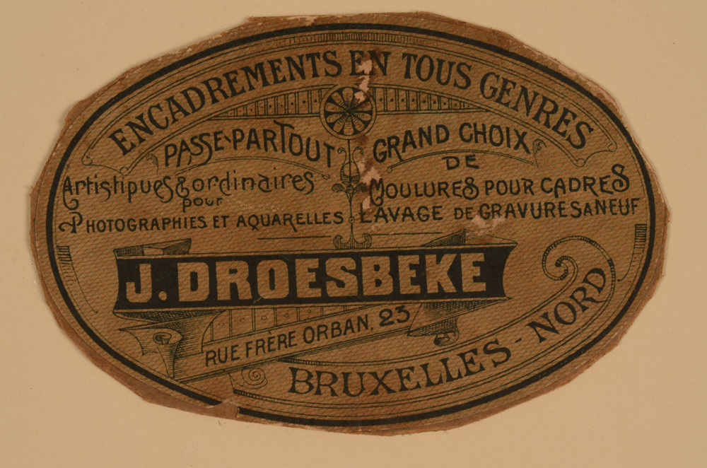 Cesare Dell'Acqua — Label of the frame maker at the back