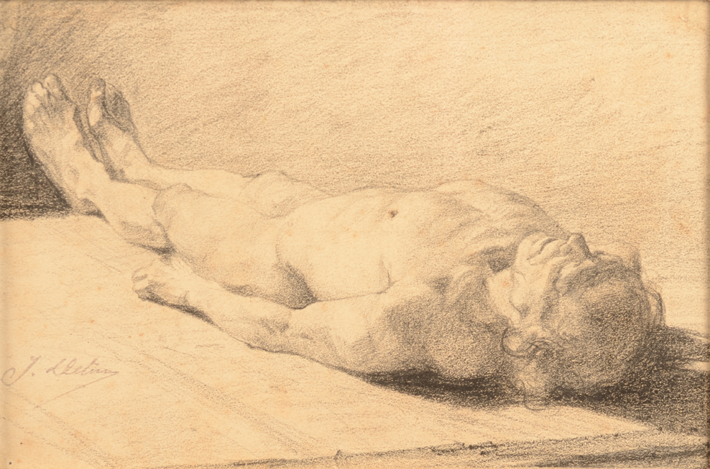 Jean Delvin — Dessin anatomique, crayon sur papier