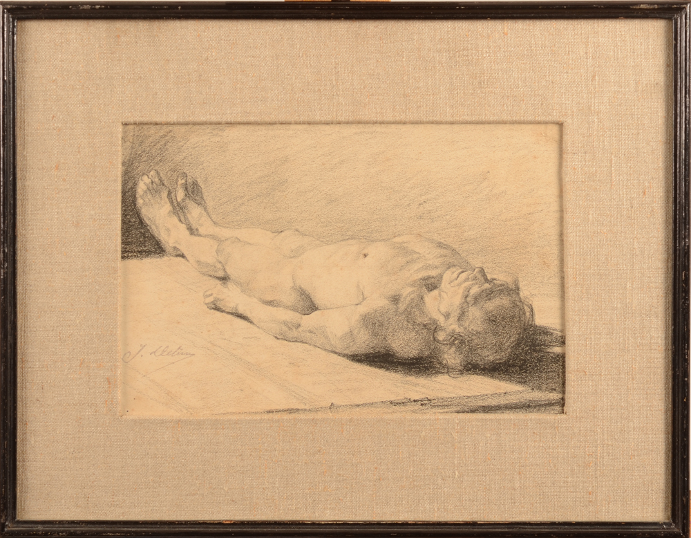 Jean Delvin — The drawing in its frame