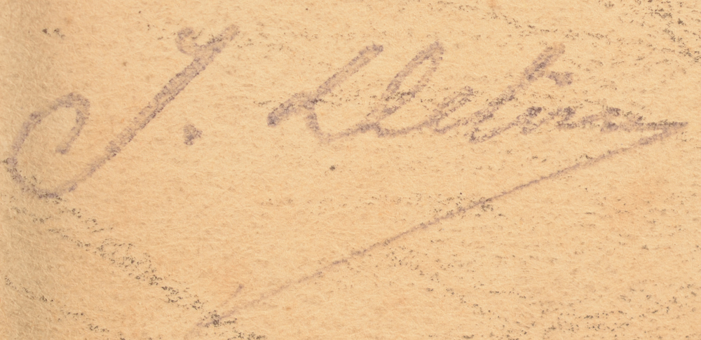 Jean Delvin — Signature stamp bottom left