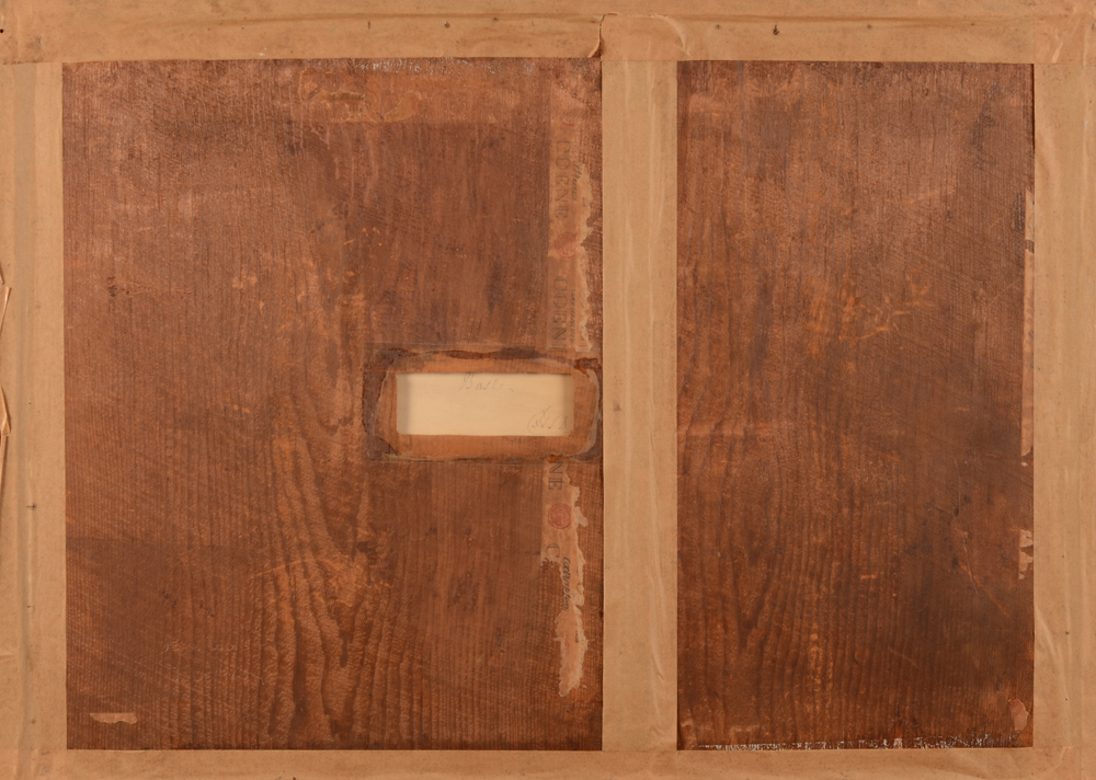 Jean-Louis Demarne — Back of the watercolour, possibly in a 19th century frame