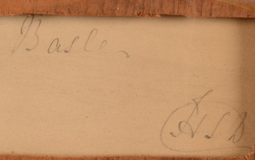 Jean-Louis Demarne — Detail of the title and monogram of the artist at the back