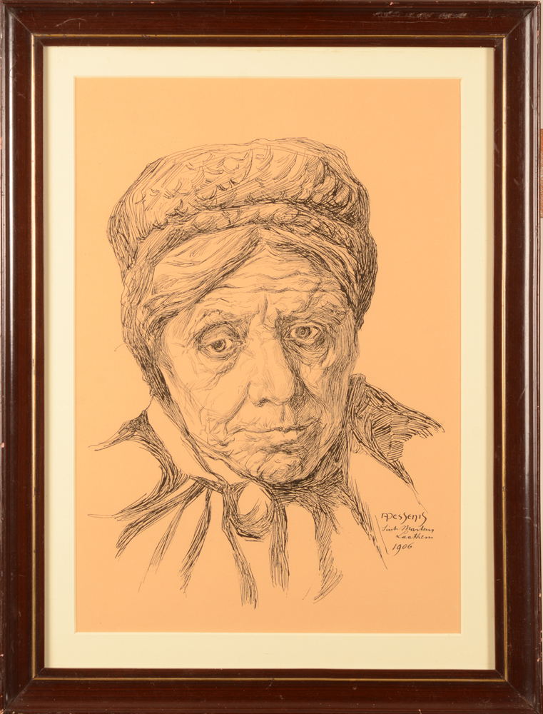 Alfons Dessenis — the drawing in its frame