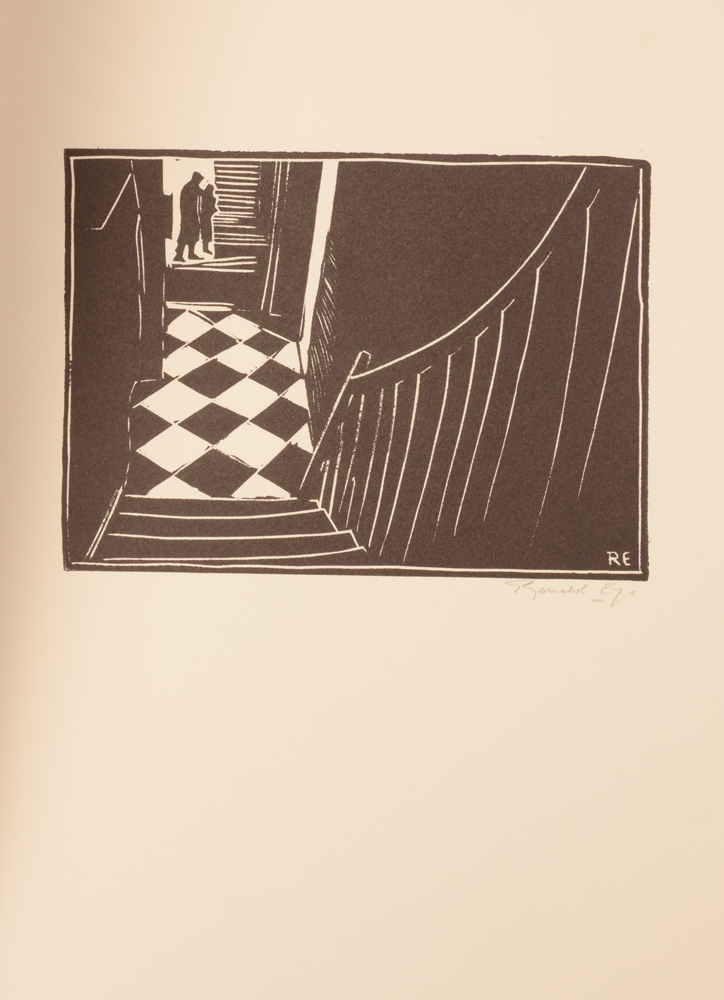 Jan Dhaese — One of the illustrations (lino cuts) of Ronald Ergo