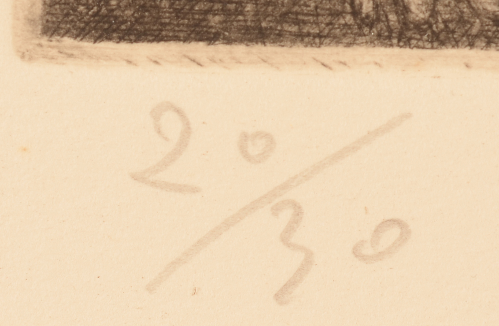 Camille D'Havé — Justification in pencil bottom left