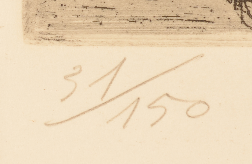 Camille D'Havé — Justification in pencil bottom left