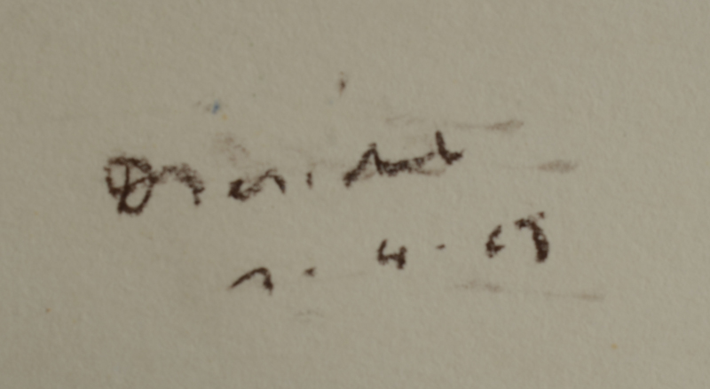 Karel Dierickx — Signature and date of the pastel.