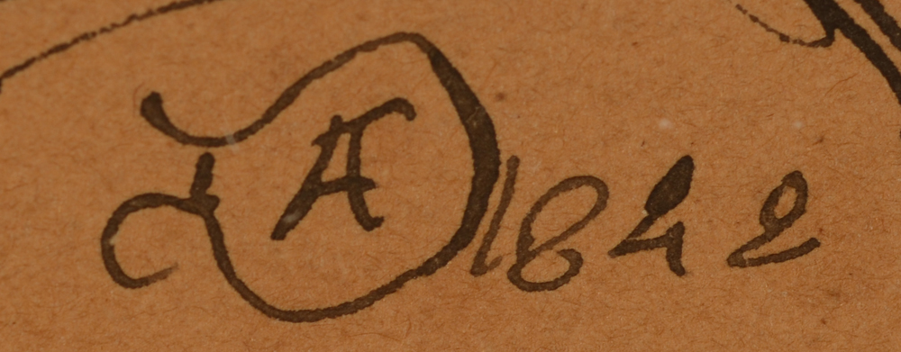 Adolphe Dillens Man with hat — Signature