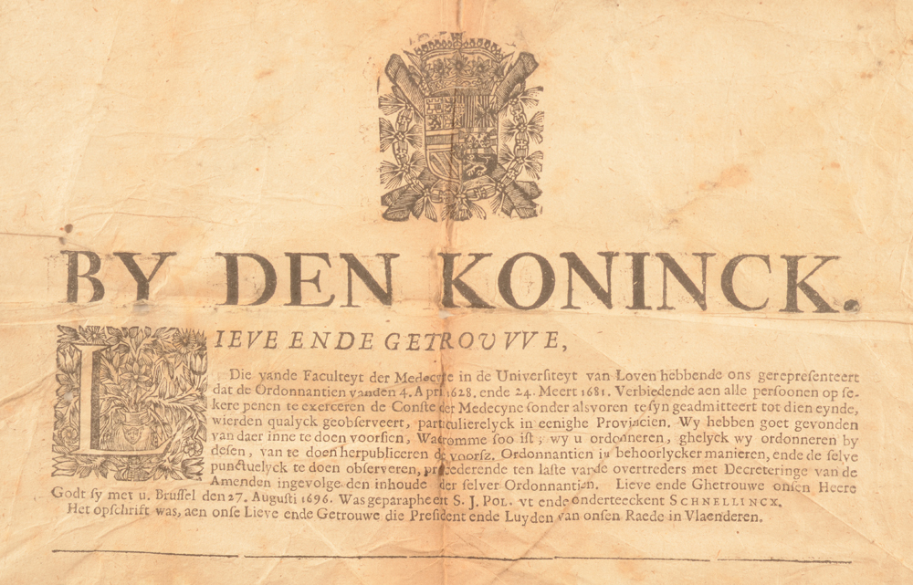 17th century medical practice regulation — Detail top