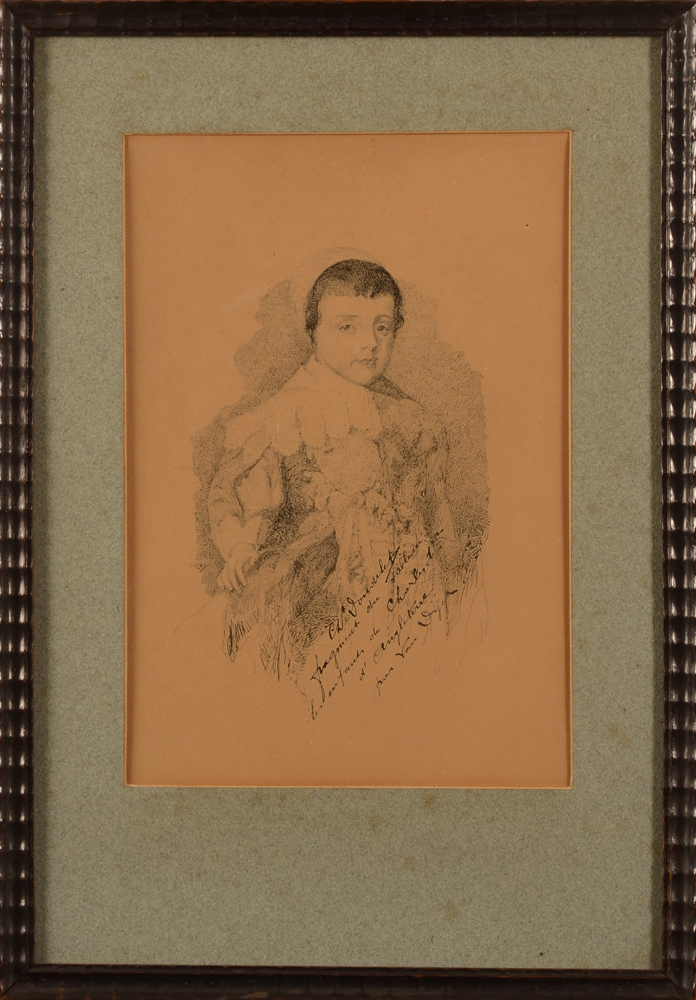 Charles Doudelet — the drawing in its turn of the century frame