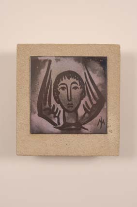 1956-1958 — <p>
	Tile, 20,5 x 22 cm, signed "JM" (bottom right).</p>