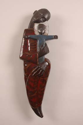 1957-1960 — <p><font style="BACKGROUND-COLOR: #e2e4e9">&lsquo;Madonna with Child&lsquo;, 59 x 19 cm, signed "JM" (back).</font></p>