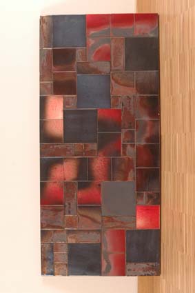 1962-1964 — Tabletop, 118 x 53,5 cm, designed by Hilde Welvaert, executed by Bart Mar&eacute;chal &amp; Ortrud Grevel, unsigned.