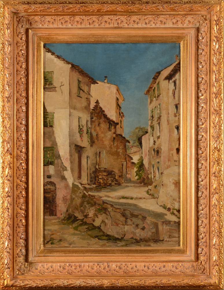 Marguerite Dumont — <p>Vue de Menton, peint en 1892 par Dumont, femme peintre de Gand</p>