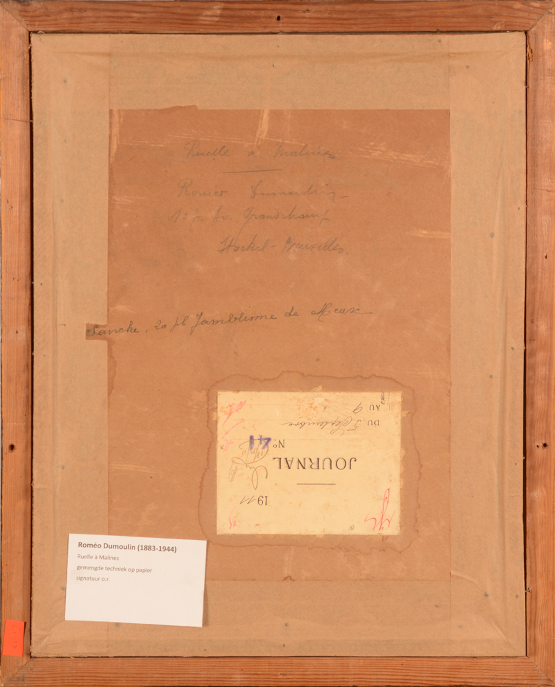 Roméo Dumoulin  — Back of the drawing