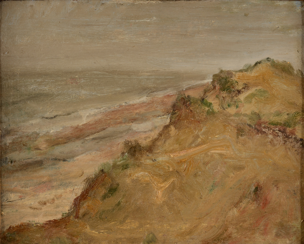 Maurice Dupuis — Belle marine, huile sur toile marouflée, signée sur le dos
