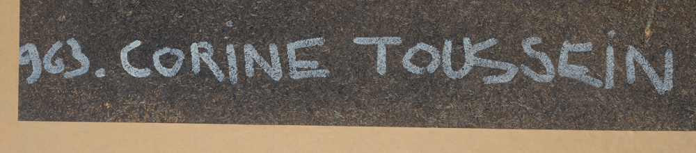 Corine Toussein — Date and signature of the artist at the back of the work