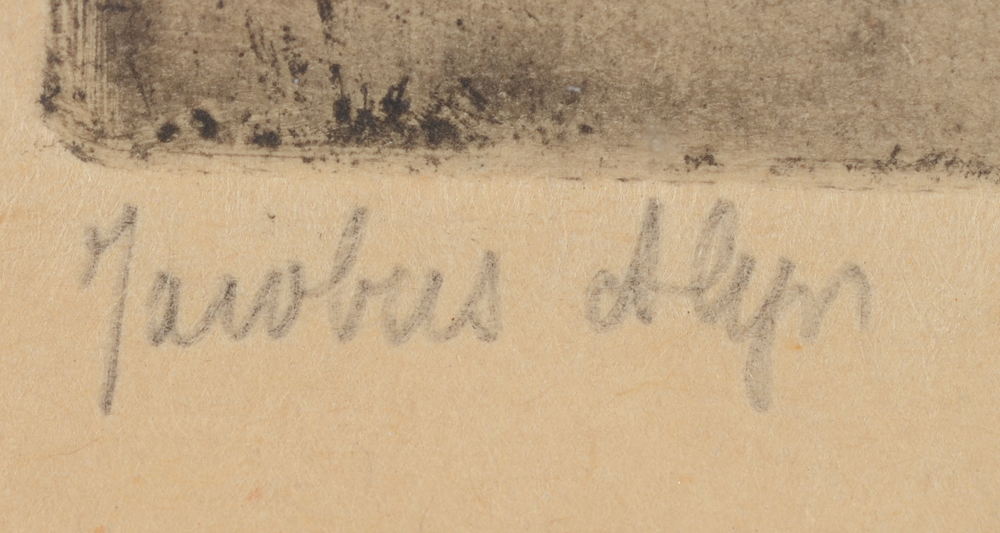 Jules De Bruycker — title of the etching in pencil by the artist, bottom left