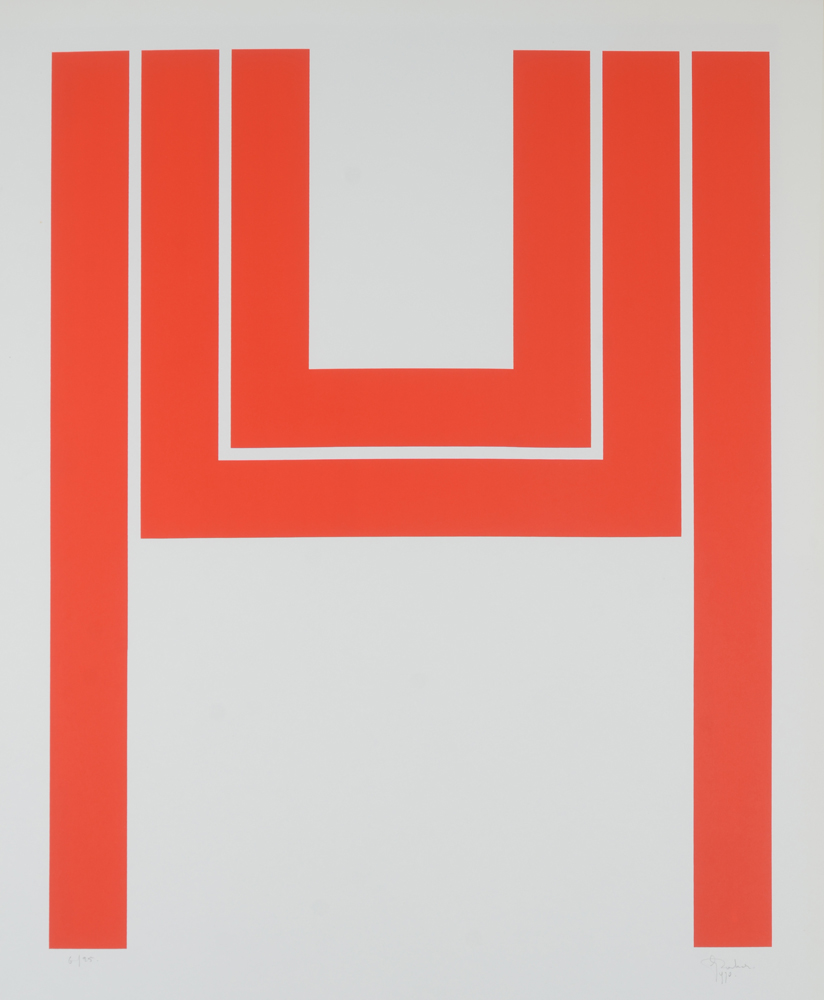 Gilbert Bakker — Abstraction constructiviste de 1970, signée, justifée et datée