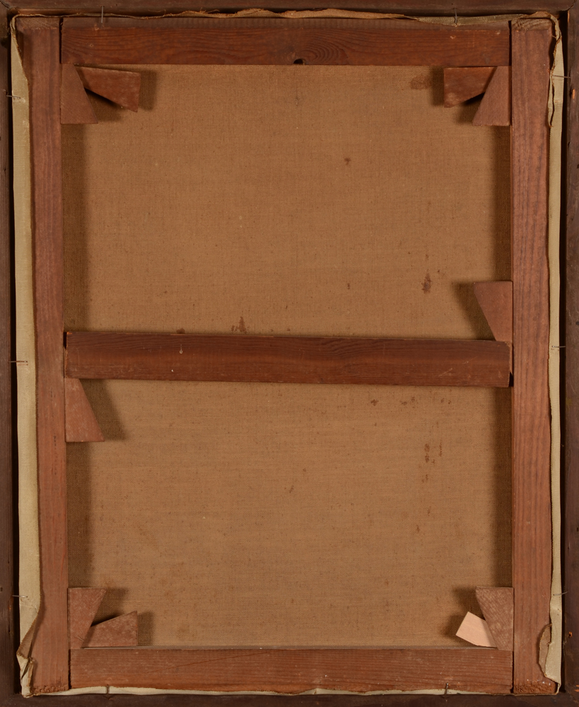 Victor Fermeuse — Back of the first painting (with purple and pink flowers)