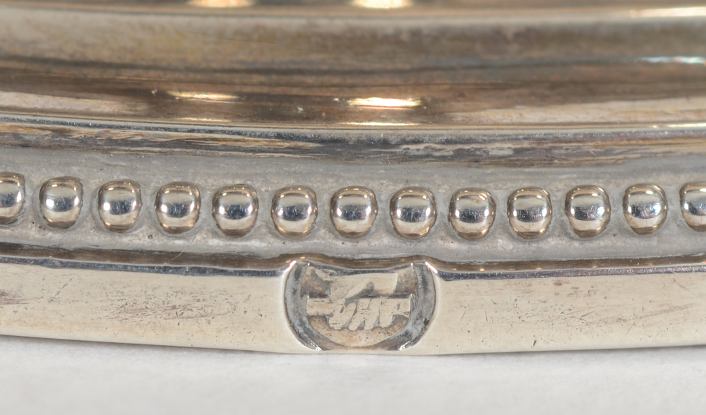 A pair of empire or regency solid silver salts Ghent, 1814-1831 — Office mark on the standing rim