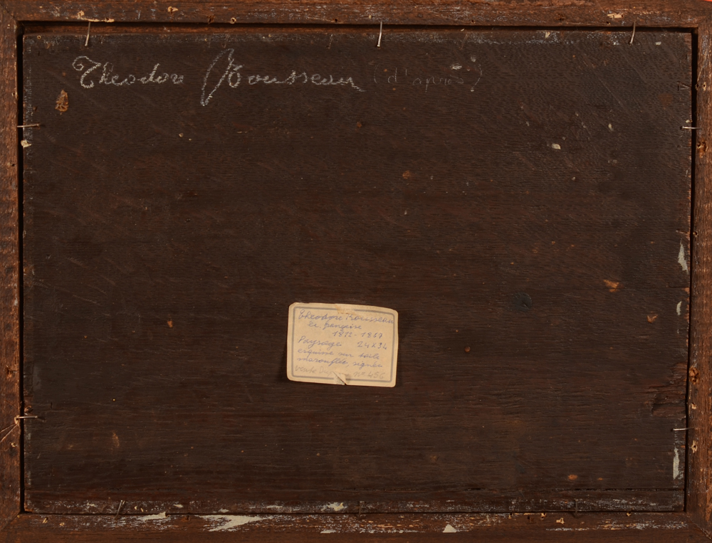Follower of Theodore Rousseau — Back of the paintng