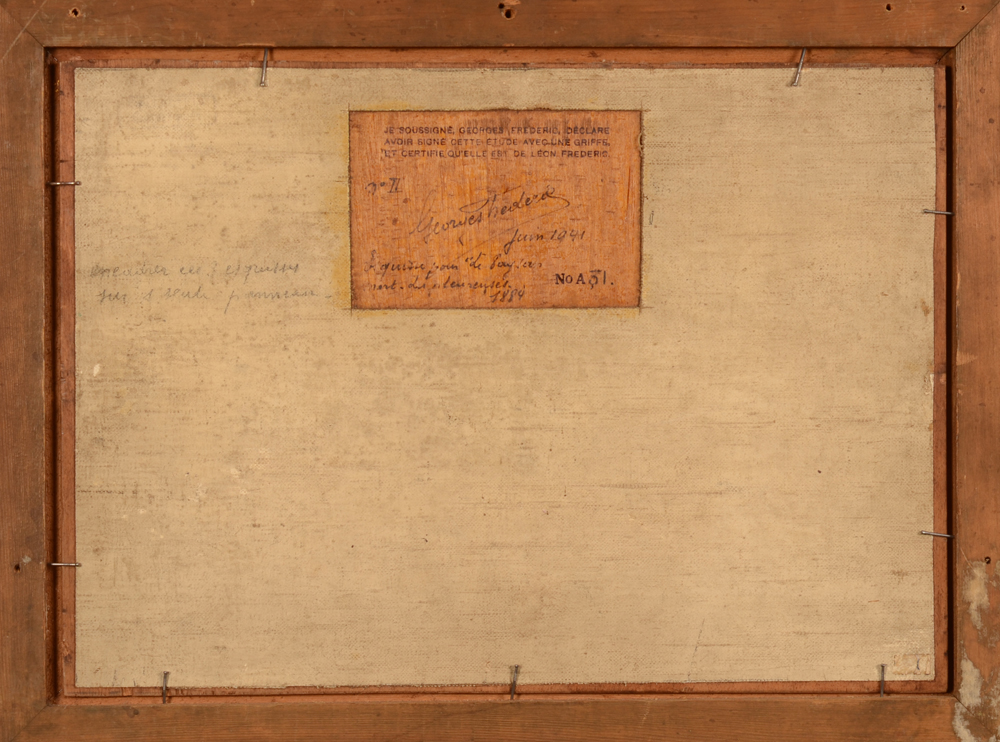 Léon Frédéric — Back of the painting