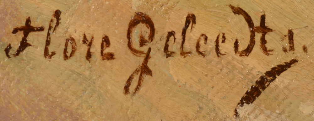 Flore Geleedts — Signature of the artist, bottom left