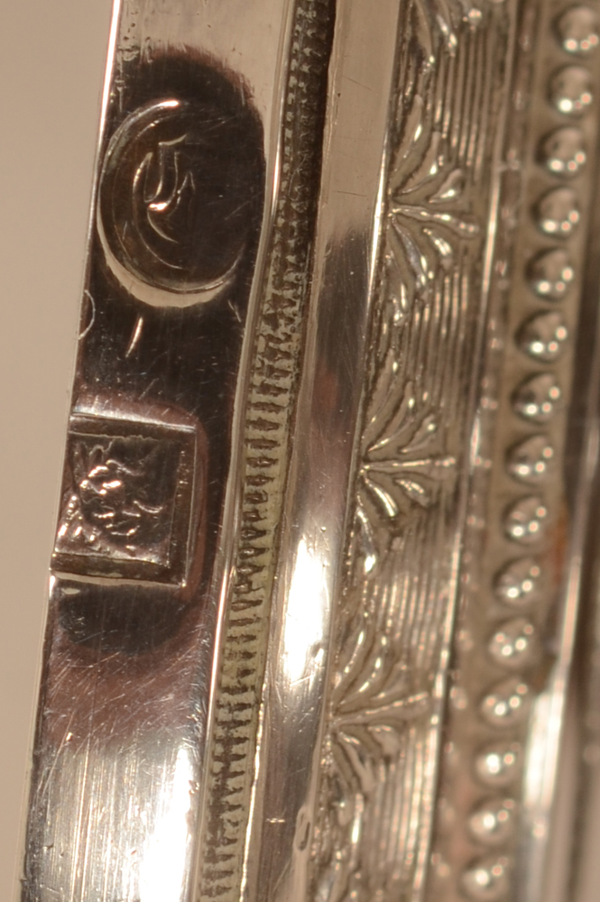 Silver Charles X sugar bowl Gent — Marks on the base rim