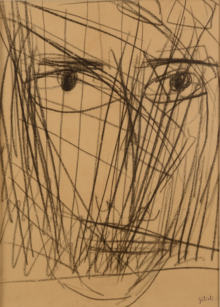 Emile Gilioli — Dessin original signé, 'Tête'
