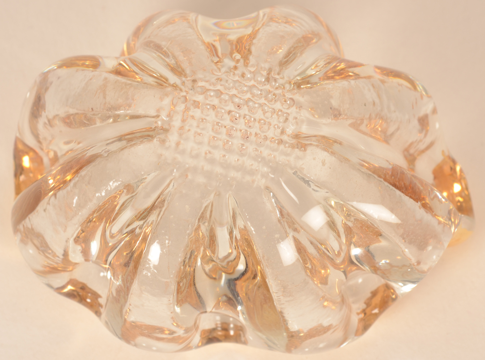 Glass salt cellars — bottom with a textured finish