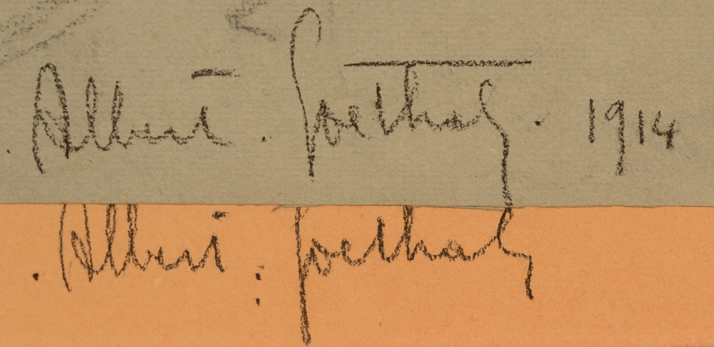 Albert Goethals — Double signature of the artist and date 1914