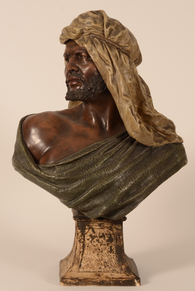 Friedrich Goldscheider — Buste en terre cuite patiné, marqué Goldscheider