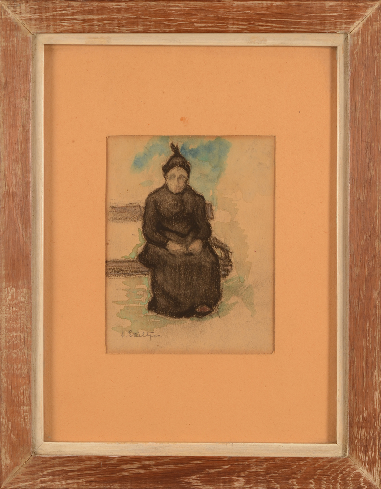 Jan Willem Grinwis Plaat Stultjes — the drawing in its frame