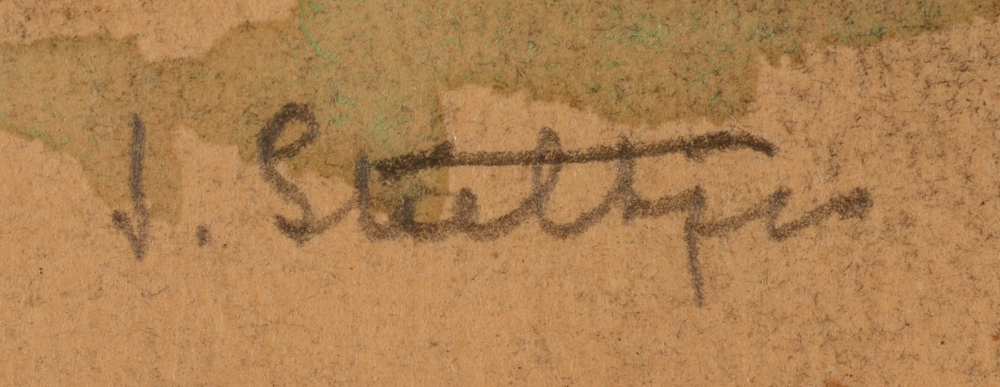 Jan Willem Grinwis Plaat Stultjes — Signature of the artist in pencil, bottom left