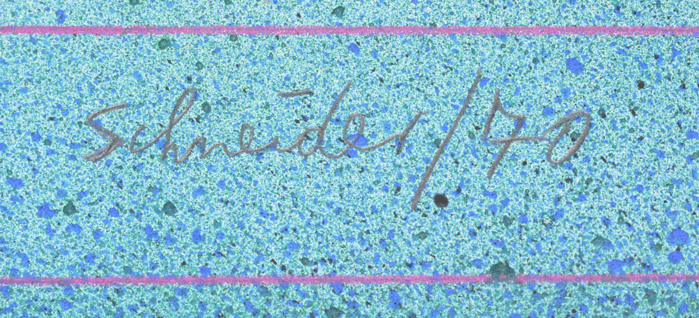 Jürgen Schneider 'The lonely one!' Signature — Signature of the artist and date on the bottom left in pencil 'Schneider/70'.