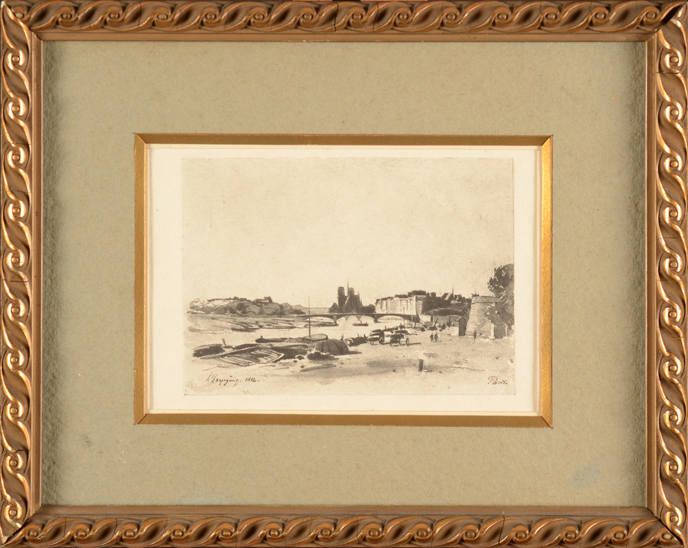Henri Harpignies — Print, possibly around 1900, in its original frame